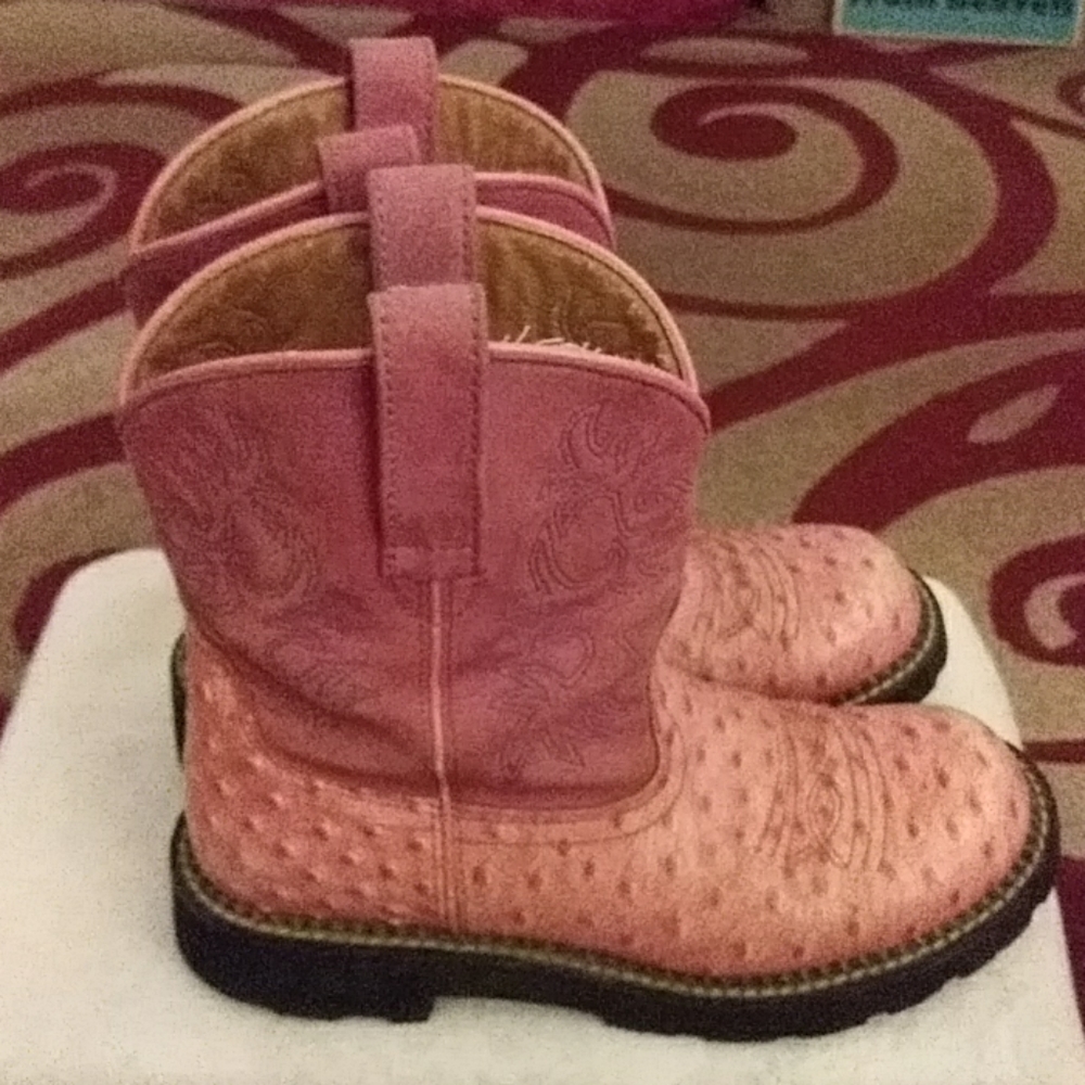 Women's Pink Cowgirl Leather Boots